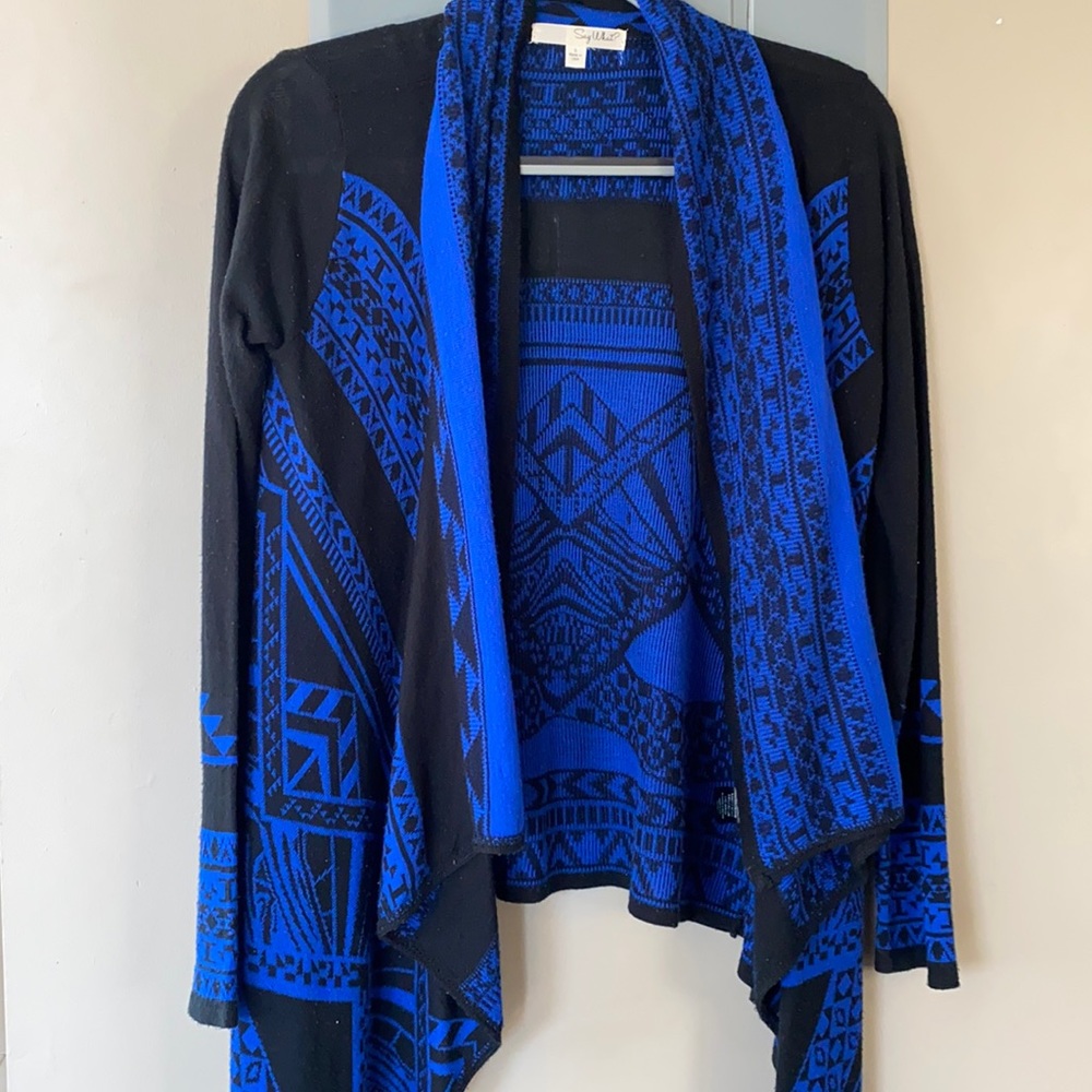 Black and blue cardigan